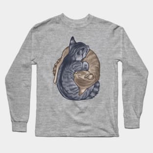 kitten snuggle puddle Long Sleeve T-Shirt